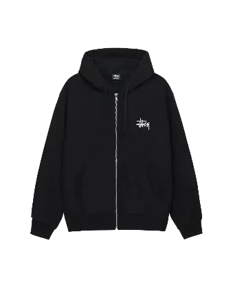 Stussy Zip-Up Hoodie - Black